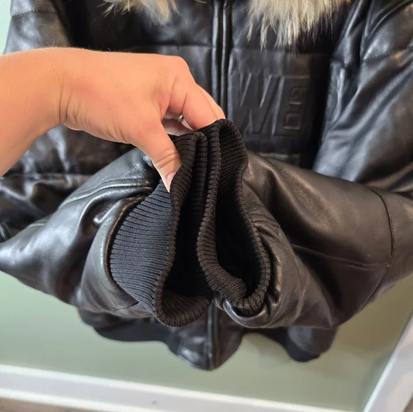 Rocawear Black Jacket with Fur Trim rocawear leather jacket trim